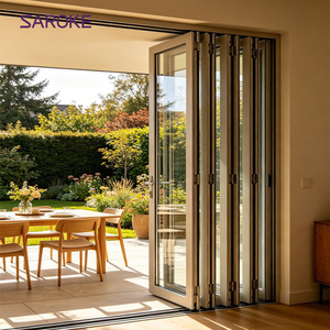 Modern Custom Aluminum Double Glass Bi-fold Patio Doors