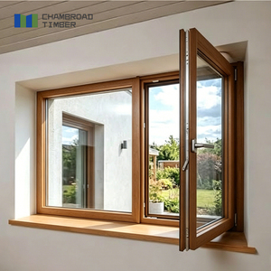Solid Timber Tilt and Turn Triple Glazed Low-E ROTO Hardware CE Certified Window