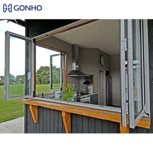 Commercial Used Residential Exterior Bifolding Window Tempered Glass Aluminum Windows And Doors For House