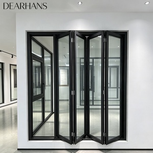 Accordion Folding Glass Door With Insect Screen Aluminum Balcony Bifold Door